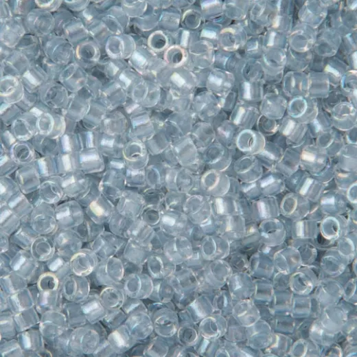 DB1677 Pearl Lined Transparent Pearl Grey AB, Size 11/0 Miyuki Delica Beads, 50 Grams DB1677 Pearl Lined Transparent Pearl Grey AB, Size 11/0 Miyuki Delica Beads, 50 Grams
