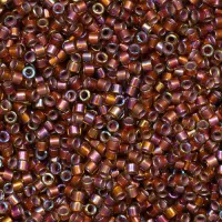DB1692 Silver Lined Glazed Dark Honey AB, Size 11/0 Miyuki Delica Beads, 5.2g approx.