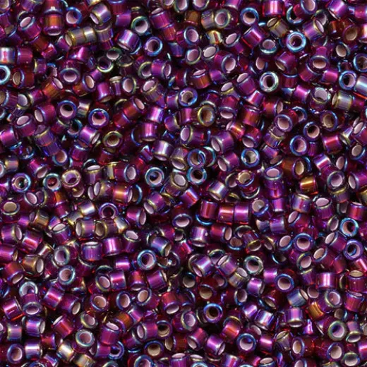 DB1694 Silver Lined Glazed Dark Cranberry AB, Size 11/0 Miyuki Delica Beads, 5.2g approx. DB1694 Silver Lined Glazed Dark Cranberry AB, Size 11/0 Miyuki Delica Beads, 5.2g approx.