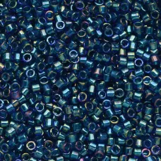 DB1763 Emerald Lined Cobalt AB, Size 11/0 Miyuki Delica Beads, 5.2g approx.