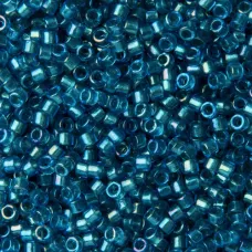 DB1764 Emerald Lined Aqua AB, Size 11/0 Miyuki Delica Beads, 5.2g approx.