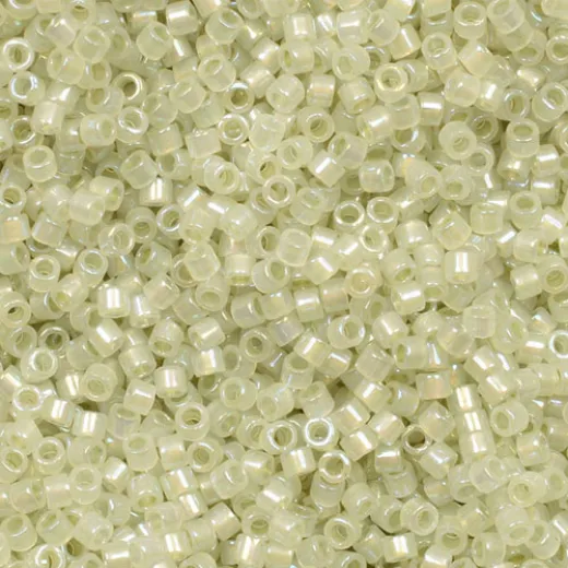 DB1765 Sparkling Celery Lined Opal AB, Size 11/0 Miyuki Delica Beads, 50 Grams DB1765 Sparkling Celery Lined Opal AB, Size 11/0 Miyuki Delica Beads, 50 Grams