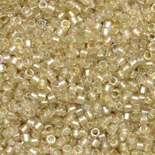 DB1766 Sparkling Celery Lined Light Tea Rose AB, Size 11/0 Miyuki Delica Beads, 50 Gram DB1766 Sparkling Celery Lined Light Tea Rose AB, Size 11/0 Miyuki Delica Beads, 50 Gram