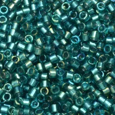 DB1769 Sparkling Aqua Green Lined Teal AB, Size 11/0 Miyuki Delica Beads, 5.2g a...