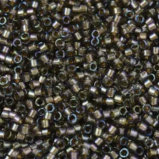 DB1773 Sparkling Beige Lined Grey AB, Size 11/0 Miyuki Delica Beads, 5.2g approx...