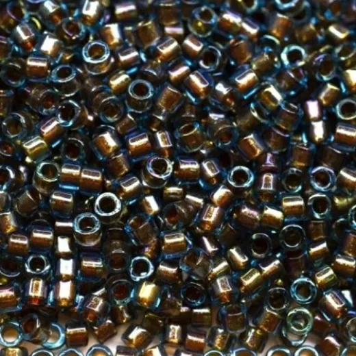 DB1775 Topaz Lined Aqua AB, Size 11/0 Miyuki Delica Beads, 5.2g approx. DB1775 Topaz Lined Aqua AB, Size 11/0 Miyuki Delica Beads, 5.2g approx.