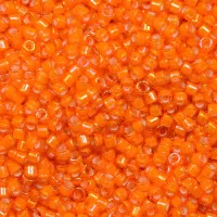 DB1777 White Lined Orange AB, Size 11/0 Miyuki Delica Beads, 5.2gm
