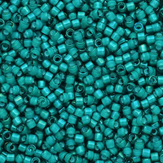 DB1782 White Lined Teal AB, Size 11/0 Miyuki Delica Beads, 5.2g approx. DB1782 White Lined Teal AB, Size 11/0 Miyuki Delica Beads, 5.2g approx.