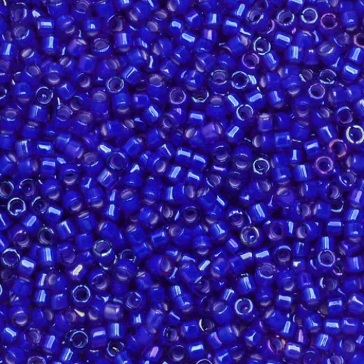 DB1785 White Lined Cobalt AB, Size 11/0 Miyuki Delica Beads, 50 Grams DB1785 White Lined Cobalt AB, Size 11/0 Miyuki Delica Beads, 50 Grams