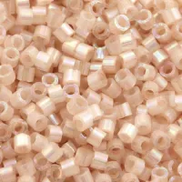 DB1874 Pale Apricot AB Silk Inside Dyed, Size 11/0 Miyuki Delica Beads, 5.2g approx. 