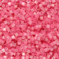DB1875 Light Carnation AB Silk Inside Dyed, Size 11/0 Miyuki Delica Beads, 5.2g approx. 