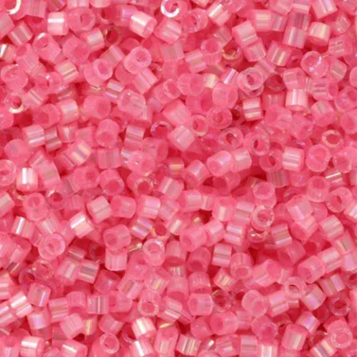 DB1875B Light Carnation AB Silk Inside Dyed, Size 11/0 Miyuki Delica Beads, 50gm bag DB1875B Light Carnation AB Silk Inside Dyed, Size 11/0 Miyuki Delica Beads, 50gm bag