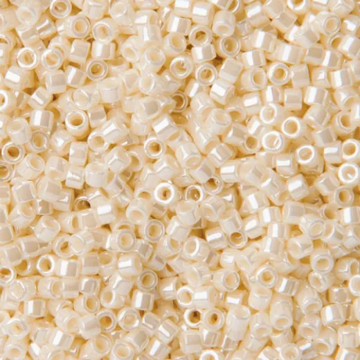 DB1900B Crystal Ivory / Ceylon Luster, Size 11/0 Miyuki Delica Beads, 50gm bag DB1900B Crystal Ivory / Ceylon Luster, Size 11/0 Miyuki Delica Beads, 50gm bag