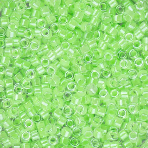 DB2040 Light Green Luminous Neon Colour, Size 11/0 Miyuki Delica Beads, 5.2g approx.