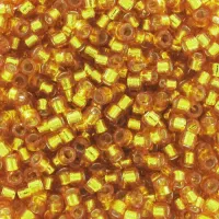 DB2157 Yellow Gold Silver Lined Dyed Duracoat Miyuki 11/0 Delica Beads, 5.2g approx.