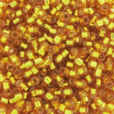 DB2157 Yellow Gold Silver Lined Dyed Duracoat Miyuki 11/0 Delica Beads, 5.2g app...