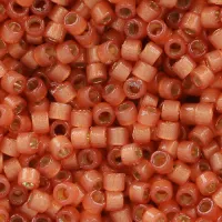 DB2178  Semi-Frosted Silver Lined Dyed Papaya 11/0 Duracoat Miyuki Delica Beads, 5.2gm approx.
