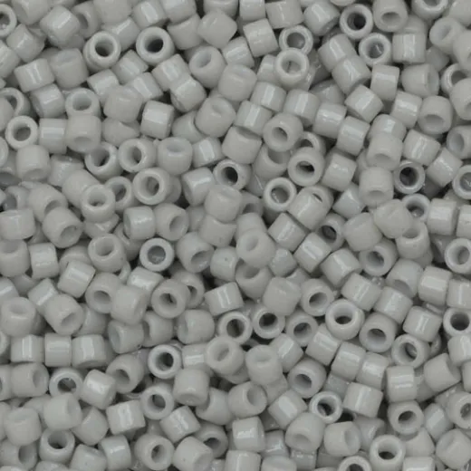 DB2366 Opaque Soft Grey Duracoat size 11/0 Miyuki Delica Beads, 50gm approx.. DB2366 Opaque Soft Grey Duracoat size 11/0 Miyuki Delica Beads, 50gm approx..