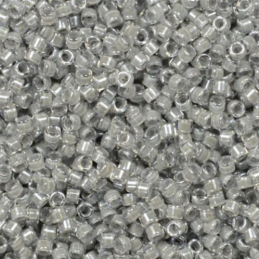 DB2392 Pearl Grey Fancy Lined Size 11/0 Miyuki Delica Beads, 50gm bag DB2392 Pearl Grey Fancy Lined Size 11/0 Miyuki Delica Beads, 50gm bag
