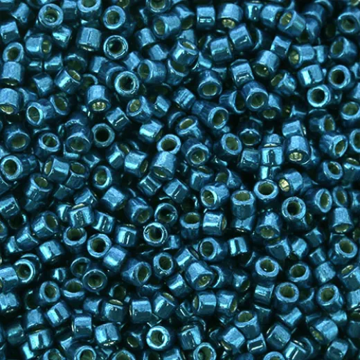 DB2516 Dark Aqua Blue Galvanised Duracoat , size 11/0 Miyuki Delica Beads, 5.2g approx.