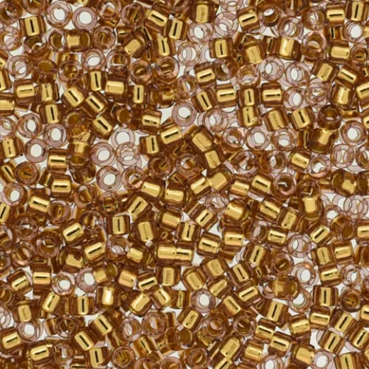 DB2524 Gold Plate Lined Champagne size 11/0 Miyuki Delica Beads, 3.3g approx. DB2524 Gold Plate Lined Champagne size 11/0 Miyuki Delica Beads, 3.3g approx.