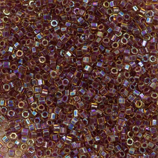 Topaz AB Lined-Dyed, Colour Code 0088, Size 11/0 Cut Miyuki Delica Beads, 5.2g approx. Topaz AB Lined-Dyed, Colour Code 0088, Size 11/0 Cut Miyuki Delica Beads, 5.2g approx.
