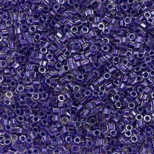 Amethyst Sparkle Crystal Lined, Colour Code 0923, Size 11/0 Cut Miyuki Delica Beads, 5.2g approx. Amethyst Sparkle Crystal Lined, Colour Code 0923, Size 11/0 Cut Miyuki Delica Beads, 5.2g approx.