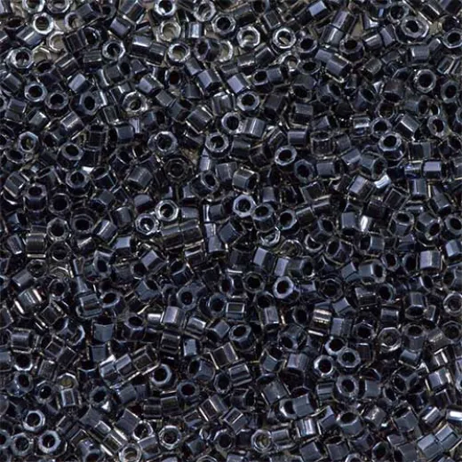 Dark Grey Charcoal Sparkle Crystal Lined, Colour Code 0925, Size 11/0 Cut Miyuki Delica Beads, 5.2g approx. Dark Grey Charcoal Sparkle Crystal Lined, Colour Code 0925, Size 11/0 Cut Miyuki Delica Beads, 5.2g approx.
