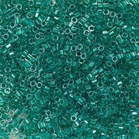 Green Aqua Sparkle Crystal Lined, Colour Code 0918, Size 11/0  Cut  Miyuki Delica Beads, 5.2g approx.