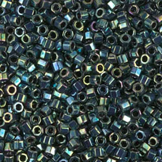 Metallic Green Luster, Colour Code 0027, Miyuki Size 11/0 Cut Miyuki Delica Beads, 5.2g approx. Metallic Green Luster, Colour Code 0027, Miyuki Size 11/0 Cut Miyuki Delica Beads, 5.2g approx.