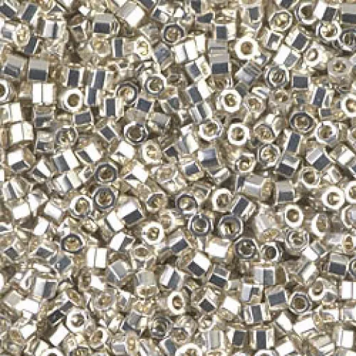 Galvanised Silver, Colour Code 0035, Miyuki Size 11/0 Cut Miyuki Delica Beads, 5.2g approx. Galvanised Silver, Colour Code 0035, Miyuki Size 11/0 Cut Miyuki Delica Beads, 5.2g approx.
