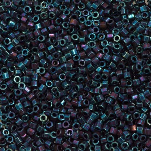 Purple AB Metallic, Colour Code 0025, Size 11/0 Cut Miyuki Delica Beads, 5.2g approx. Purple AB Metallic, Colour Code 0025, Size 11/0 Cut Miyuki Delica Beads, 5.2g approx.