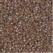 DB1732 Cocoa Lined Crystal AB, Size 11/0 Miyuki Delica Beads, 5.2g approx. 