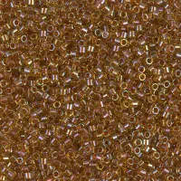 DB1735 Sparkling Dark Topaz Lined Charteuse AB, Size 11/0 Miyuki Delica Beads, 50g Wholesale Pack