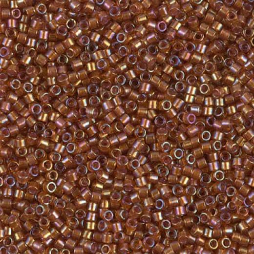 DB1736 Sparkling Beige Lined Topaz AB, Size 11/0 Miyuki Delica Beads, 50g Wholesale Pack DB1736 Sparkling Beige Lined Topaz AB, Size 11/0 Miyuki Delica Beads, 50g Wholesale Pack