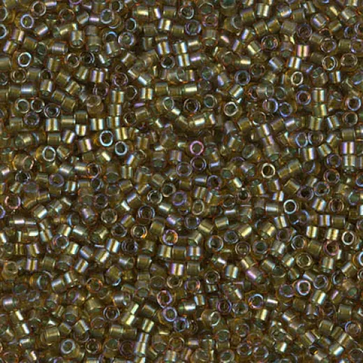 DB1739 Sparkling Mint Lined Topaz AB, Size 11/0 Miyuki Delica Beads, 5.2g approx. DB1739 Sparkling Mint Lined Topaz AB, Size 11/0 Miyuki Delica Beads, 5.2g approx.