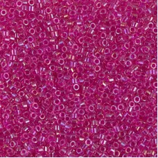 DB1743 Hot Pink Lined Crystal AB, Size 11/0 Miyuki Delica Beads, 5.2g approx. 