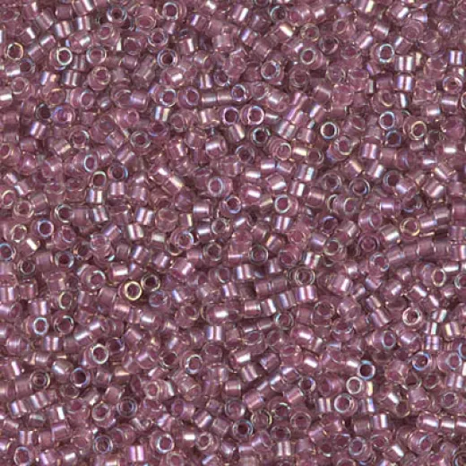 DB1745 Antique Rose Lined Crystal AB, Size 11/0 Miyuki Delica Beads, 5.2g approx. 