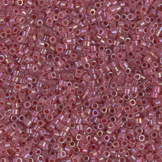 DB1746 Claret Lined Opal AB, Size 11/0 Miyuki Delica Beads, 5.2g approx. DB1746 Claret Lined Opal AB, Size 11/0 Miyuki Delica Beads, 5.2g approx.