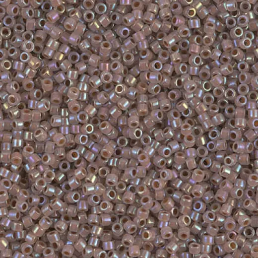 DB1749 Cocoa Lined Opal AB, Size 11/0 Miyuki Delica Beads, 5.2g approx. DB1749 Cocoa Lined Opal AB, Size 11/0 Miyuki Delica Beads, 5.2g approx.