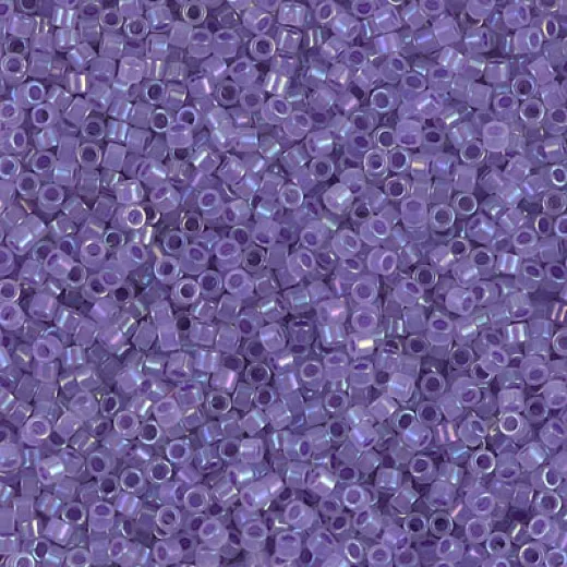 DB1753 Sparkling Purple Lined Opal AB, Size 11/0 Miyuki Delica Beads, 50g Wholesale Pack DB1753 Sparkling Purple Lined Opal AB, Size 11/0 Miyuki Delica Beads, 50g Wholesale Pack