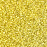 DB1776 White Lined Yellow AB, Size 11/0 Miyuki Delica Beads, 5.2g approx. 