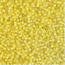 DB1776 White Lined Yellow AB, Size 11/0 Miyuki Delica Beads, 5.2g approx. 