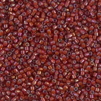 DB1781 White Lined Root Beer AB, Size 11/0 Miyuki Delica Beads, 5.2g approx. 