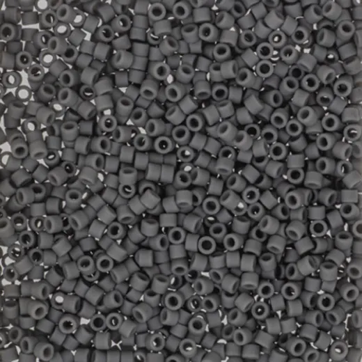 DB2409, Matte Opaque Charcoal, Size 11/0 Miyuki Delica Beads, 5.2g pack DB2409, Matte Opaque Charcoal, Size 11/0 Miyuki Delica Beads, 5.2g pack