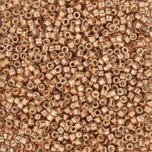 DB2518, Duracoat Galvanised Rose Gold, Size 11/0 Miyuki Delica Beads, 50g wholesale pack DB2518, Duracoat Galvanised Rose Gold, Size 11/0 Miyuki Delica Beads, 50g wholesale pack
