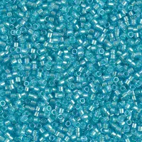 DB1708 Mint Pearl Lined Ocean Blue, Size 11/0 Miyuki Delica Beads, 5.2g approx. 