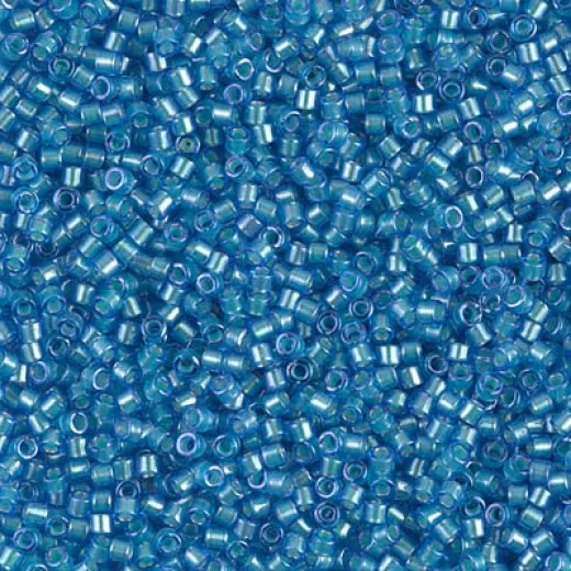 DB1709 Mint Pearl Lined Azure, Size 11/0 Miyuki Delica Beads, 50g Wholesale Pack DB1709 Mint Pearl Lined Azure, Size 11/0 Miyuki Delica Beads, 50g Wholesale Pack