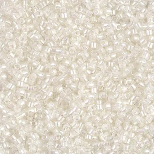 DB1701 Pearl Lnd Transparent Pale Beige AB, Size 11/0 Miyuki Delica Beads, 5.2g approx. DB1701 Pearl Lnd Transparent Pale Beige AB, Size 11/0 Miyuki Delica Beads, 5.2g approx.