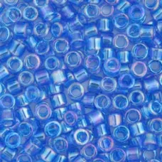 DB1250 Blue Azure Transparent AB, Size 11/0 Miyuki Delica Beads, 5.2g approx.